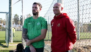 Marco Djuricin mit seinem Vater und Rapid-Coach Goran