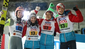 Das ÖSV-Mixed-Team holte in Lahti Silber im Skispringen