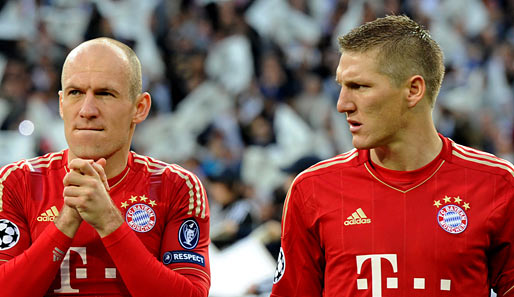 Müssen sie gegen Wolfsburg auf die Bank? Arjen Robben (l.) und Bastian Schweinsteiger