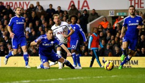 Shooting-Star Harry Kane macht das 4:1 für Tottenham gegen Chelsea