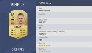 Joshua Kimmich belegt im FIFA-Rating Platz 93.