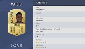 Blaise Matuidi belegt im FIFA-Rating Platz 96.
