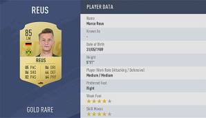 Marco Reus belegt im FIFA-Rating Platz 90.