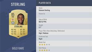 Raheem Sterling belegt im FIFA-Rating Platz 97.