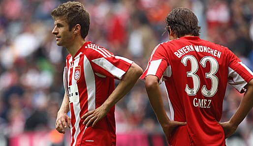 Bayern ist seit 270 Minuten ohne Ligator: Thomas Müller und Mario Gomez haben Ladehemmung