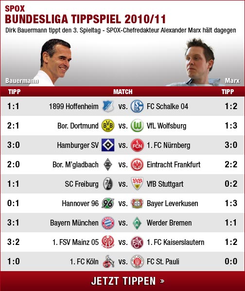 Dirk Bauermann und Alexander Marx tippen den 3. Bundesliga-Spieltag