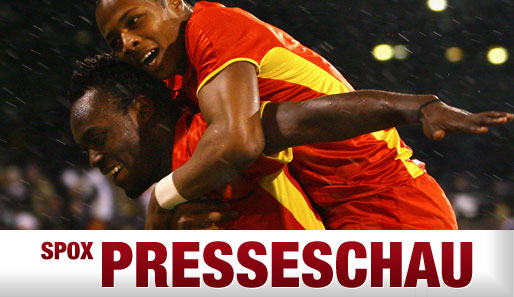 Ghanas Mittelfeldspieler Andre Ayew (hier mit Michael Essien) gilt als einer der kommenden WM-Stars