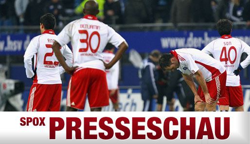 Die Spieler des Hamburger SV sind nach der Pleite gegen Leverkusen fassungslos
