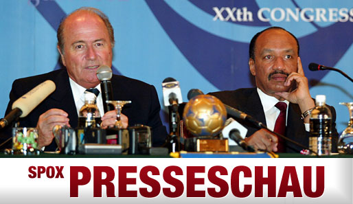Nach der Suspendierung von Mohammed Bin Hammam (r.) erwartet die Fifa ein "Fußball-Tsunami"