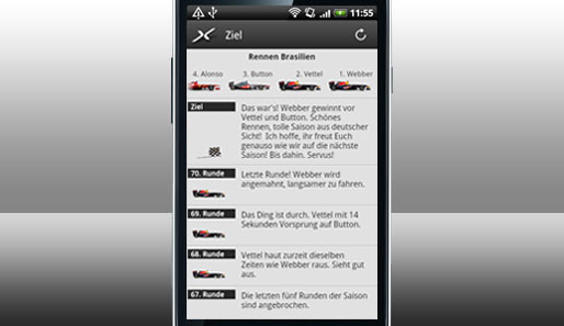 Außerdem gibt es Liveticker zu allen Rennen der Formel 1 in der SPOX-App. Mit Übersicht der Führenden und allen Informationen zum Rennen