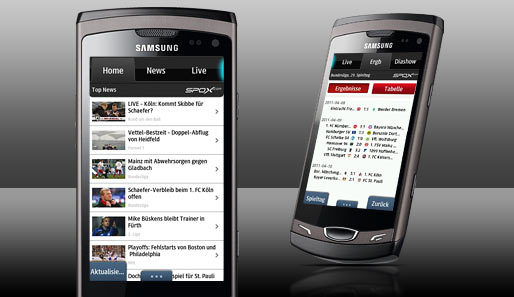 Die SPOX-Bada-App gibt's ebenfalls kostenlos im Samsung Apps Store