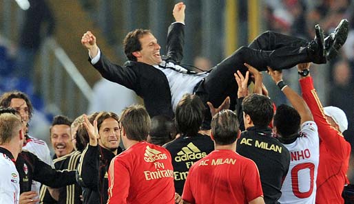 Milan-Coach Massimiliano Allegri gewann in seinem ersten Jahr bei den Rossoneri den Meistertitel