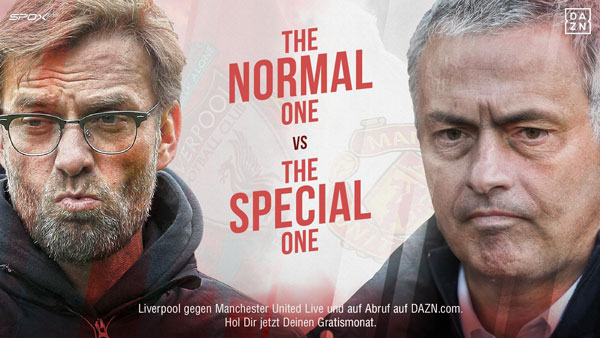 Liverpool gegen Manchester - live und auf Abruf aus DAZN.com