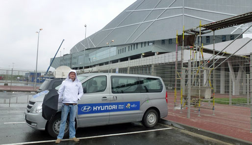 Lemberg: In Lemberg angekommen, erwartete die Hyundai Fan Scouts erstmal starker Regen