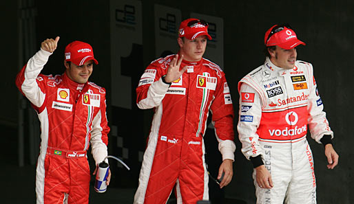 Räikkönen (Mitte), Massa (l.), Alonso (r.): Das sind die ersten Drei des Qualifyings