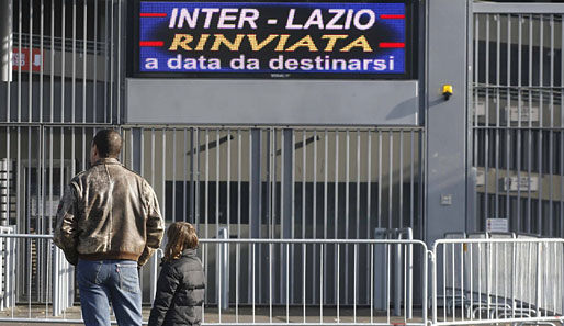 In Mailand wurde die Partie Inter gegen Lazio frühzeitig abgesagt