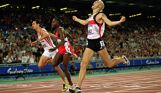 Nils Schumann bei seinem Goldlauf über 800 Meter bei den Olympischen Spielen 2000 in Sydney - danach wurde es still um ihn
