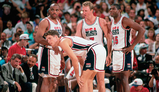 Christian Laettner (v.) gehörte zum Dream Team 1992 und war als College-Spieler eine Legende. In der NBA erreichte er nicht annähernd Superstar-Status.