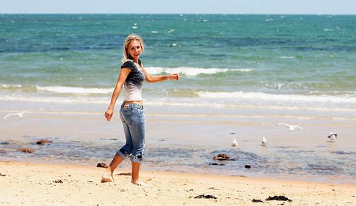Elena Vesnina vertrieb sich die Zeit lieber am Strand
