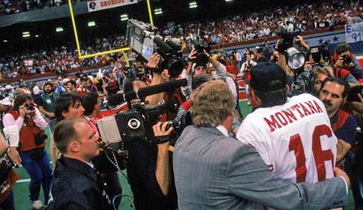1990 gewinnt San Francisco erneut den Super Bowl - diesmal mit 55:10 deutlich gegen die Broncos. Joe Montana wirft fünf Touchdowns und wird MVP