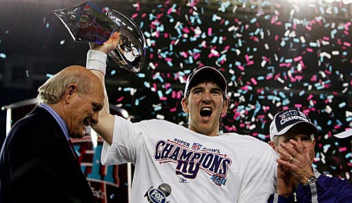Ein Jahr nach seinem älteren Bruder Peyton gewann Eli Manning mit den New York Giants den Super Bowl gegen die New England Patriots.