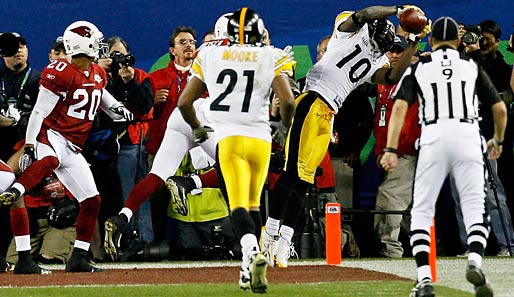 2009 brachte ein Sensations-Catch von Receiver Santonio Holmes Pittsburgh den Sieg gegen Arizona. Es war der sechste Super-Bowl-Triumph für die Steelers, NFL-Rekord!