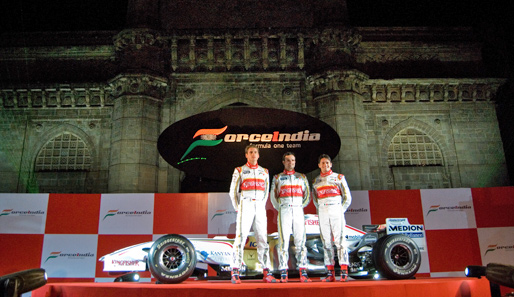 force india, VJM01, Adrian Sutil, Giancarlo Fisichella, Tonio Liuzzi, Launch, Mumbai, Iniden