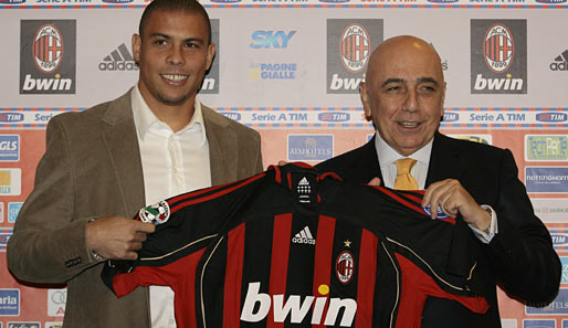 Zurück in Mailand: Im Januar 2007 wechselte Ronaldo zurück nach Italien - allerdings zu Inters Erzrivalen AC Mailand