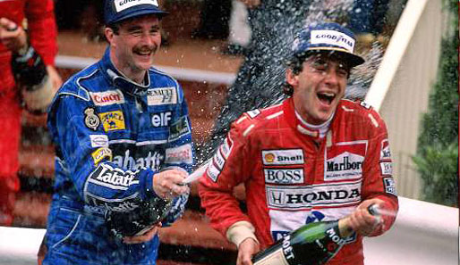 Ayrton Senna (r.) ist der Rennkönig von Monaco