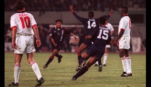 1995: AC Mailand - Ajax Amsterdam 0:1 (0:0) - Im Finale von Wien schießt der damals 19-jährige Patrick Kluivert Ajax zum Titel