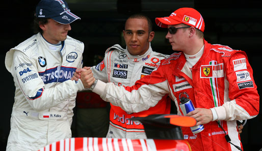 Weltmeister Kimi Räikkönen belegt am Ende Rang drei