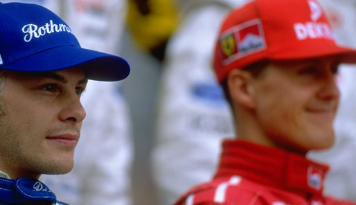 Michael Schumacher vs. Jacques Villeneuve, Jerez 1997: Die falsche Entscheidung. WM-Finale 1997: Vor dem Rennen noch friedlich nebeneinander...