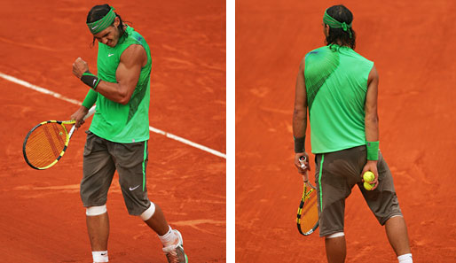 Rafael Nadal beweist Geschmack, bequem scheint die Hose allerdings nicht zu sein