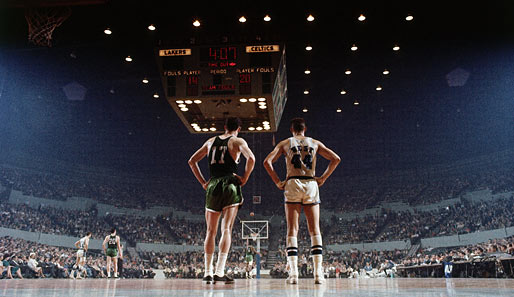 Noch mal West und Havlicek. 1962, 63, 65, 66, 68 und 69 setzten sich die Celtics in zumeist hart umkämpften Finalserien durch