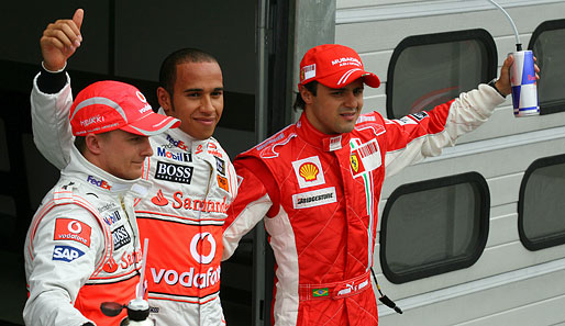 ...kann Felipe Massa (rechts) mit Platz zwei zufrieden sein