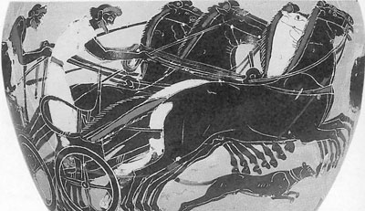Wagenrennen waren in der Antike ein wichtiger Bestandteil der Olympischen Spiele. Harte Duelle in bester Ber-Hur-Manier