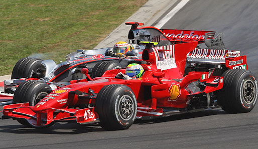 Trotz heftiger Gegenwehr von Hamilton blieb Massa kompromisslos auf dem Gas