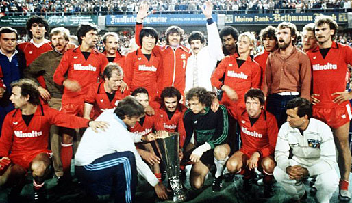 Der größe Erfolg: UEFA-Pokalsieger 1980. Im Endspiel besiegte die Eintracht Titelverteidiger Borussia Mönchengladbach