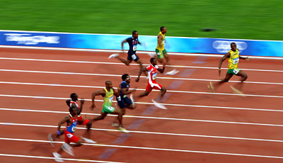 Peking 2008: Mit einer beeindruckenden Vorstellung holt Bolt über 100 Meter die Goldmedaille...