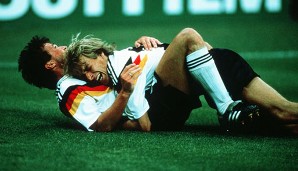 Klinsmann bejubelte gemeinsam mit Lothar Matthäus einen Treffer...