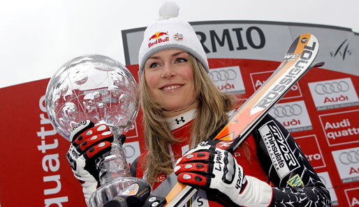 Strahlendes Siegerlächeln - die alpine Gesamtweltcupsiegerin Lindsey Vonn