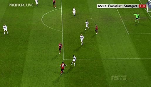Beim Spiel Frankfurt gegen Stuttgart erzielt die Eintracht in der 66. Minute das 2:0. Allerdings sehr umstritten