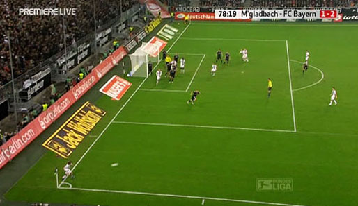 Die 78. Minute im Gladbacher Borussia-Park. Bayern liegt 2:0 vorne, da führt Marko Marin für Gladbach eine Ecke aus