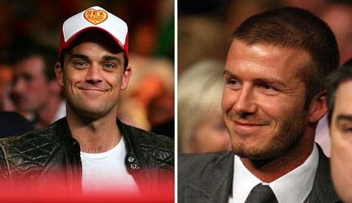 ...britische Unterstützung von Robbie Williams und David Beckham...