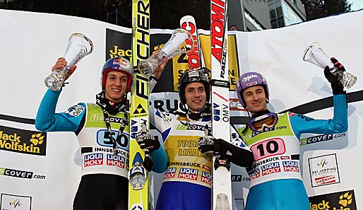 Nach langer Durststrecke wieder auf dem Podest: Martin Schmitt wurde in Innsbruck Dritter hinter Loitzl und Schlierenzauer