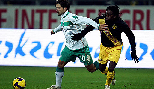 Borussia Dortmund - Werder Bremen 1:2: Der Spielmacher und sein Kettenhund: Diego im Dauerfight mit Tinga