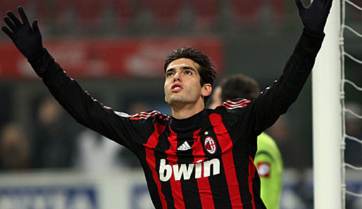 Er darf natürlich nicht fehlen: Top-Star Kaka vom AC Mailand. Der Weltfußballer von 2007 lehnte jüngst das Rekordangebot von ManCity ab