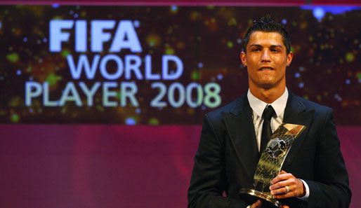 Cristiano Ronaldo ist nach einer Abstimmung unter den Trainern und Kapitänen der Nationalteams Weltfußballer des Jahres 2008