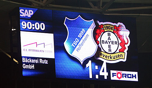 Kein schöner Anblick für alle Hoffenheim-Fans: Die erste Heimniederlage der Saison fiel richtig deftig aus