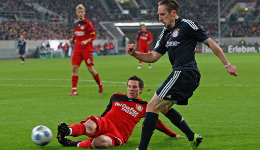 Bayer Leverkusen - Bayern München: Ribery gegen alle vom Gegner. So sah es bei Bayern erneut sehr häufig aus